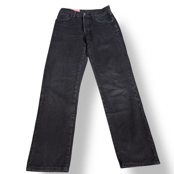 Acne Studios Blå Konst 1997 Overdyed Black Straight Leg Jeans 27x34 Minimalist - Picture 2 of 11